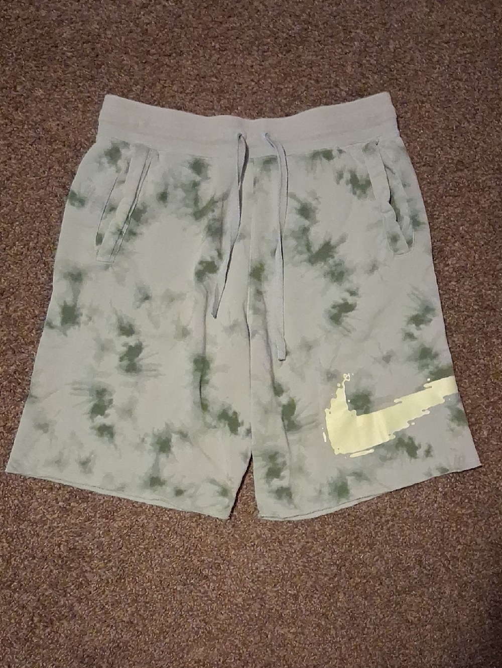 Nike Men's Green Tie-Dye Athletic Shorts